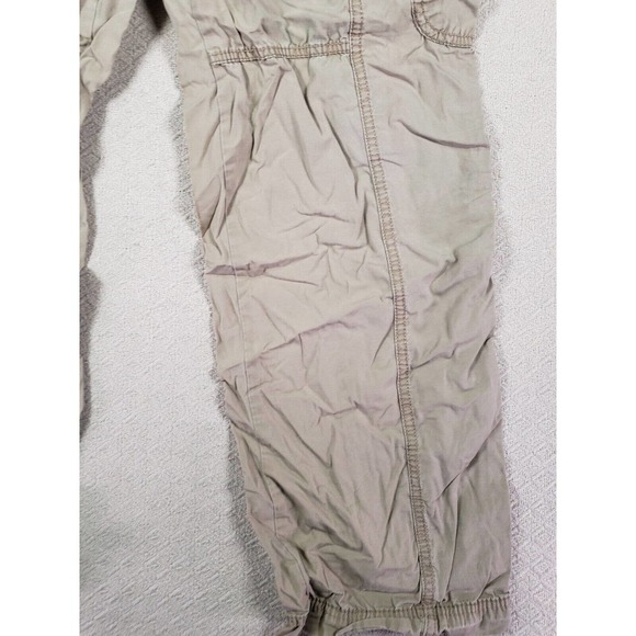 OP Ocean Pacific Pants Womens 17 Ankle Tie Cargo Beige Cotton Zipper Pockets - Picture 4 of 14